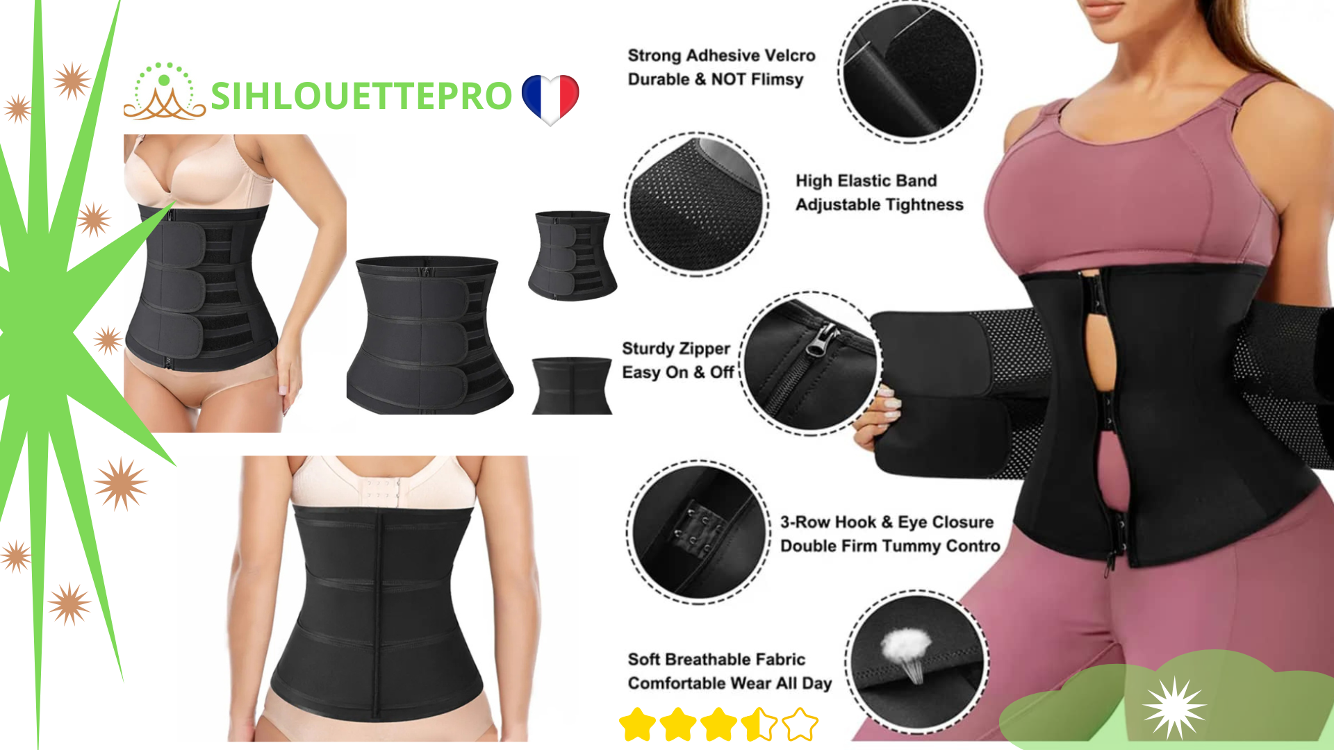 Ceinture de sudation 5x : Optimisez votre entraînement fitness ! Accélérez la transpiration et la perte de poids. Gaine amincissante avec soutien dorsal ferme. Commandez maintenant !
